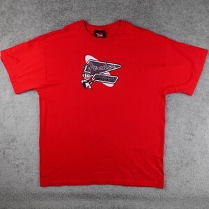 Vintage Fender Shirt Men's XL Red Noel Boggs Logo Graphic Rock n Roll Guitar Tee